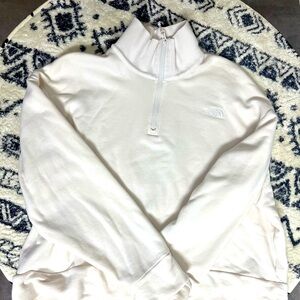 Ladies cream North Face cropped sweatshirt